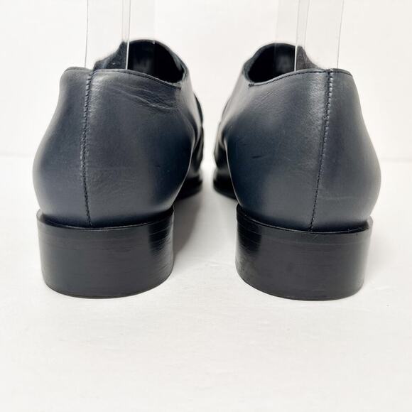 & Other Stories Metal Leather Derby Shoes Navy Cutout Made in Italy 38 US 7 - Picture 4 of 12